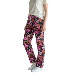 Y2K Vera Bradley Floral Corduroy Button Tie Ankle Pants - S